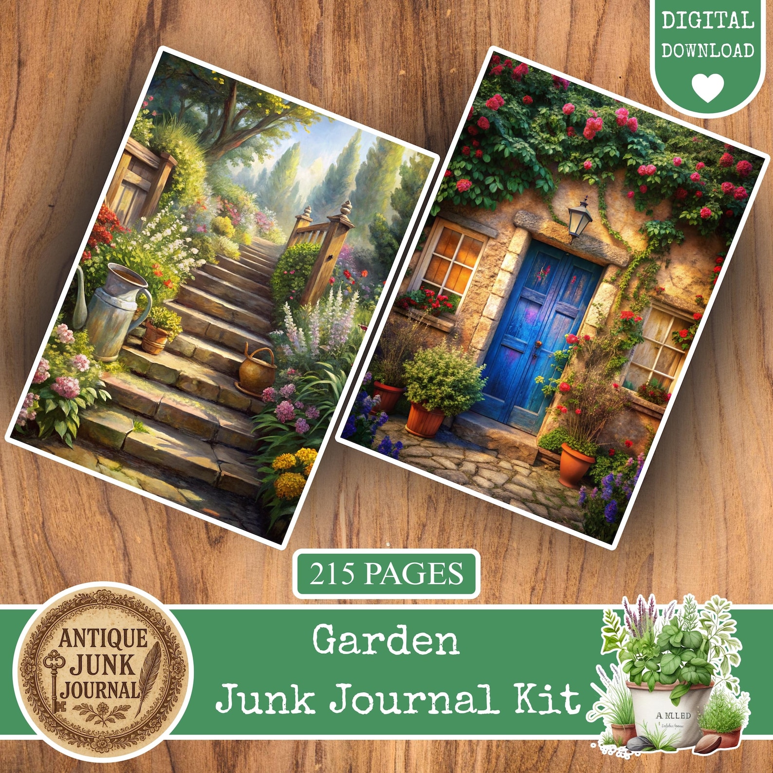 Garden Junk Journal, Garden Journal Downloadable, Junk Journal Supplies ...