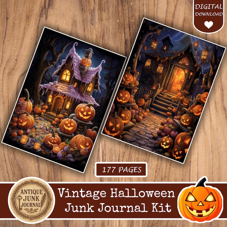 Halloween Junk Journal Printable, Whimsical Junk Journal, Halloween ...