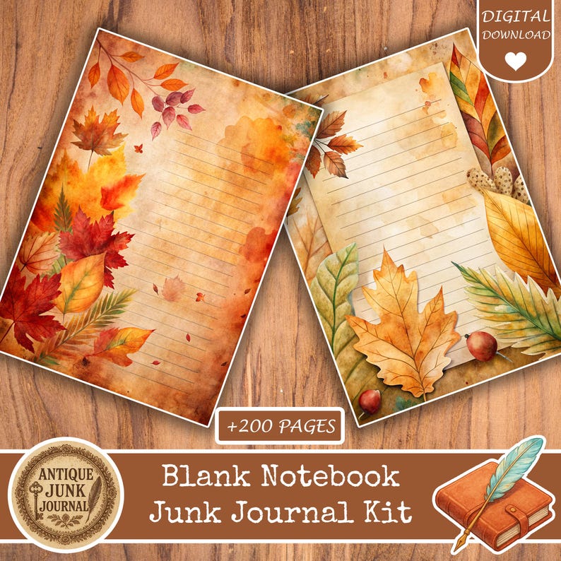 Blank Notebook Junk Journal, Junk Journal Supplies, Junk Journal Kits ...