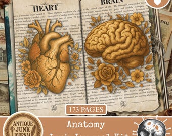 Anatomy Of Madness, Gothic Junk Journal Pages, Psychiatric Ephemera, Dark Medical Collage Sheets, Gothic Journal Kit, Skull Ephemera