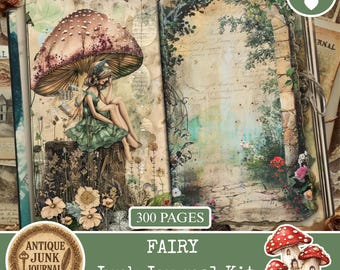 Fairy Land Digital Junk Journal Papers, Fairy Garden Papers, Fairy Journal Papers, Fairy Junk Journal, Junk Journal Fairy, Junk Journal Kit