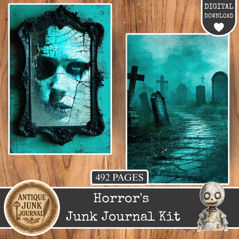 Horror Junk Journal Kit, Vintage Horror Junk Journal, Creepy Junk ...