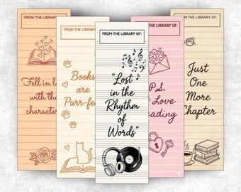 Inspirerende bibliotheekkaart bladwijzer, bibliotheekkaart bladwijzer, positieve bladwijzer, ongewenste tijdschrift bladwijzer, bibliotheek bladwijzer, boekenliefhebber cadeau