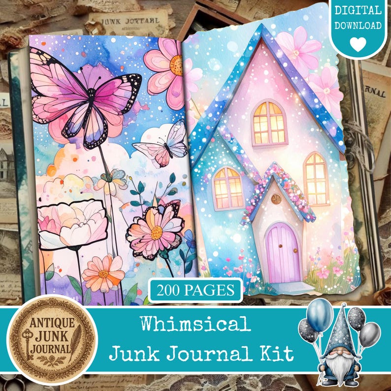 Whimsical Junk Journal, Whimsical Junk Journal Pages Printable Happy ...