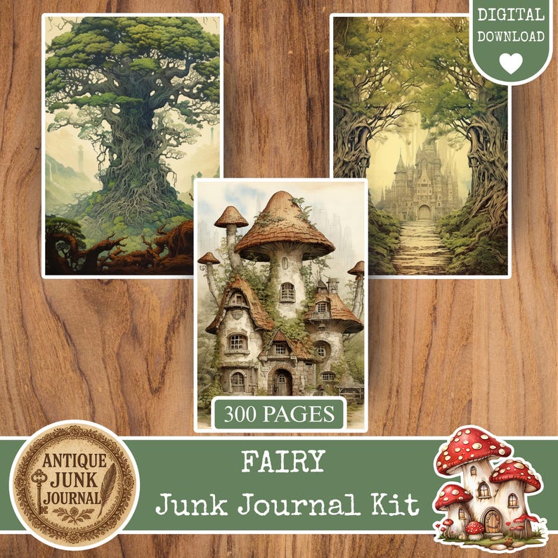 Fairy Junk Journal Kit, Fairy Garden Kit, Fairy Journal Papers, Junk ...