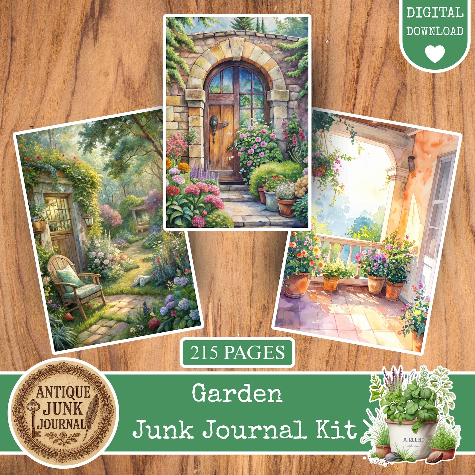 Garden Junk Journal, Garden Journal Downloadable, Junk Journal Supplies ...