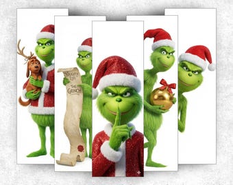 Grinch Weihnachten druckbare Lesezeichen, 32 Grinch Lesezeichen, Grinch Lesezeichen PNG, Weihnachts Lesezeichen, Winter Digitale Notiz-Taking