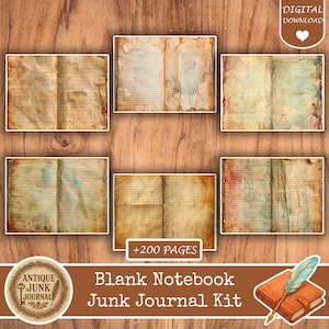Blank Notebook Junk Journal, Junk Journal Supplies, Junk Journal Kits, Blank Journal, Vintage junk journal kit, Lined Paper journal, junk journal supplie,junk journal kits,junk journal ideas,junk journal paper,junk journaling kits,junk journaling,vintage junk journal,lined junk journal,Blank Notebook Paper,blank junk journal,floral junk journal,scrapbook,digital papers,