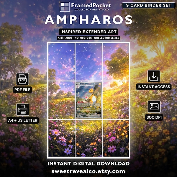 Ampharos 090/086  Extended Binder Art Display (Digital Download)