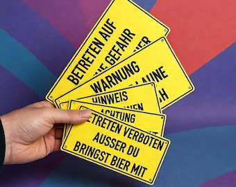 Funny warning sign | 3D printed | Yellow and black | Office/workshop gift | Gift for colleagues | Sarcastic saying