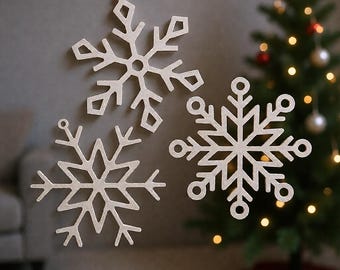 Snowflake STL file | 3D printed Christmas decorations | 3 variations | Christmas tree ornaments | Winter decorations | Digital download