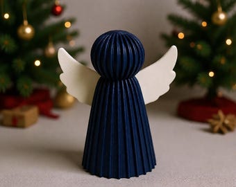 Minimalist 3D-printed angel | Modern Christmas decoration figurine | White angel decoration | Winter decoration gift for Advent | Decorative figurine