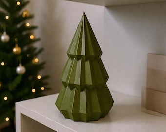 Stylish Christmas tree figurine | Minimalist 3D-printed Christmas tree | Modern winter decoration | Christmas gift | Decorative tree