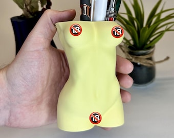 Female Body Pen Holder | Modern Pen Holder Sculpture | Office Decor | 3D Printed Organizer | Aesthetic Torso | Desk Decor
