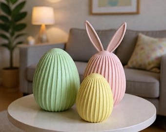 Easter egg with ears | 3D printed | Modern Easter decoration | Minimalist Easter bunny egg | Easter gift | Many colors | 60 mm 80 mm | Spring decoration