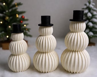 Snowman STL file | 3D printed snowman with top hat | Christmas decoration download | Winter figure STL | Snowman 3D model