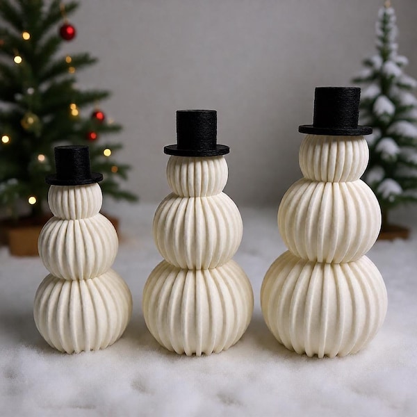 Snowman STL file | 3D printed snowman with top hat | Christmas decoration download | Winter figure STL | Snowman 3D model