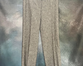 Valentino Roma Womens Textured Straight Leg Dress Pants Grey Brown IT 48 US 12