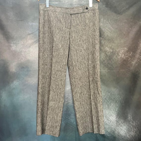 Valentino, Valentino Roma Womens Textured Straight Leg Dress Pants Grey Brown IT 48 US 12