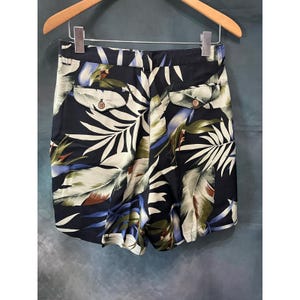 Vintage Tommy Bahama 100% Silk Tropical Floral Shorts Womens Size 10 Y2K Resort 画像 2