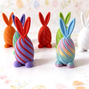 3D Gedruckte Hase Ei Zappeln Spielzeug, Osterhase Ohr Durchreiche Fidget, Nette Schreibtisch Spielzeug, Ostern Korb Stuffer, Stress Relief Spielzeug