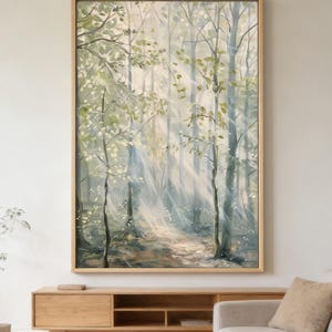 Large Original Forest Oil Painting, Modern Abstract Landscape Wall Art ...