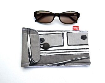 Eyeglass Case, Sunglass case, Specs, Glasses, Cozy, Protection, Glasses Pouch, Eyewear, Grey, White, Black