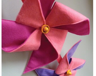 Pinwheel Mobile/Wall Hanging  Pink and Purple