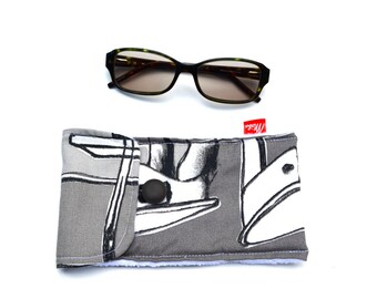 Eyeglass Case, Sunglass case, Specs, Glasses, Cozy, Protection, Glasses Pouch, Eyewear, Grey, White, Black