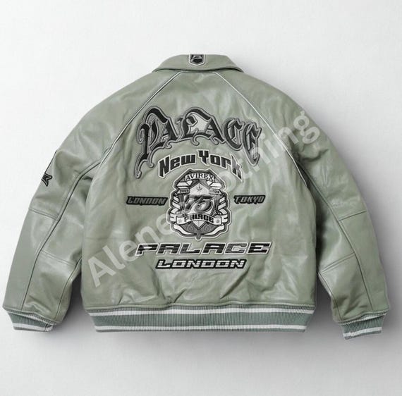 ヴィンテージスタイルのレザーボンバージャケット：Palace AVIREX