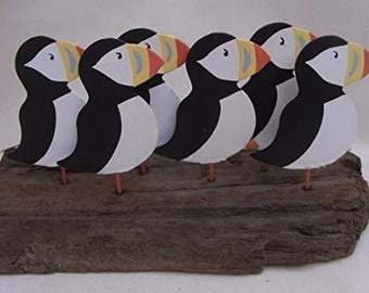 Puffin Bird Decoration  Puffins  Birds  Auks  Ornithology  Wooden Bird Ornament  Wooden Puffin