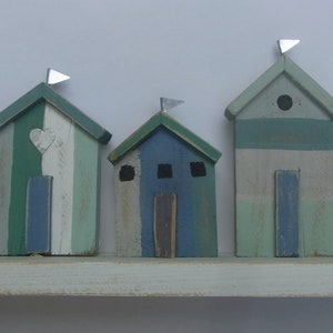 Rustic Row Of Beach Huts   Beach Huts Decoration  Home Decor  Nautical Gifts  Seaside Holidays  Beach Huts  Harbour Scene