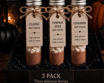 Veganska varm chokladflaskor | Klassisk, pumpakrydda, kanel (65 ml)