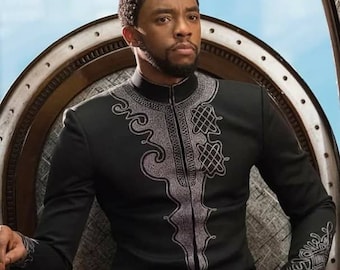 African men suit shirt, African men suit, African men clothing, Black Shirt,  Africa men Suit, African wear, Wakanda, SALE!!! Juneteenth