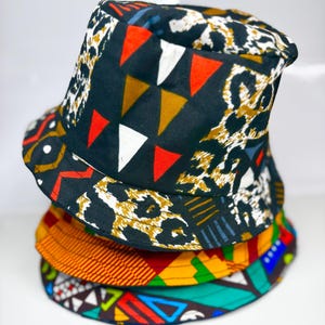 African Ankara wax print cotton and denim reversible festival party picnic sunhat bucket hat, CHRISTMAS GIFT, SALE!!