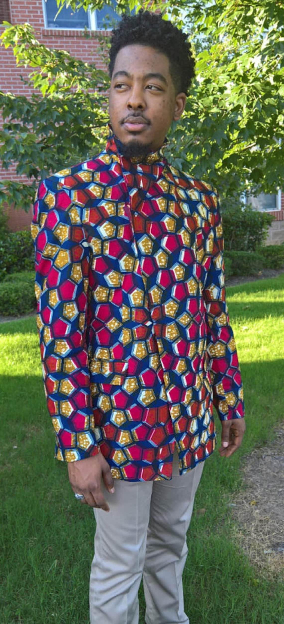 Ozo Men African Print Jacket