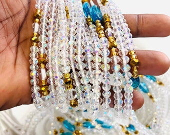 Black Owned Waist Beads, Ghana waist beads, Women waist beads, African waist beads, waistbeads, tie on waist beads, up 50 inches
