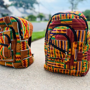 African Kente Pattern Print Backpack