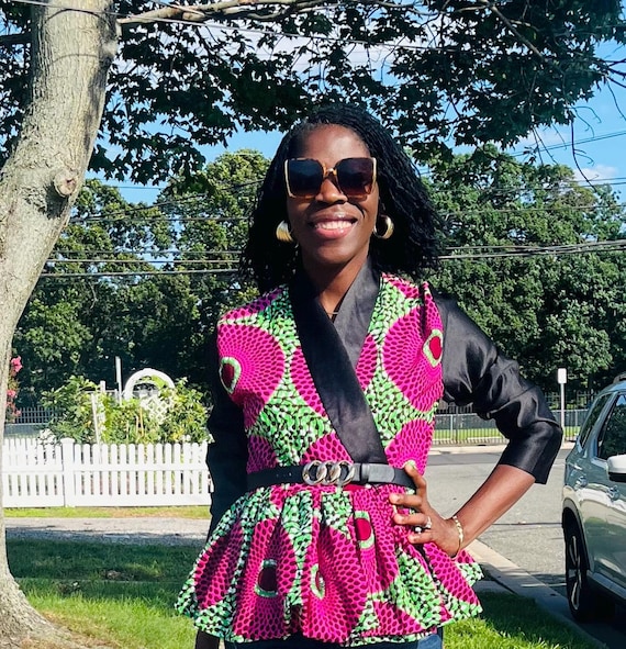 African Peplum Jacket; African Fabric, Ankara Spring Blazer