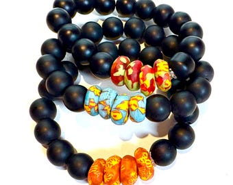 Authentieke Ghana Afrika kralen armbanden voor dames en heren, Ghana kralen, Afrika Ghana kralen armbanden, uniseks kralenarmband, Ghana kralen.
