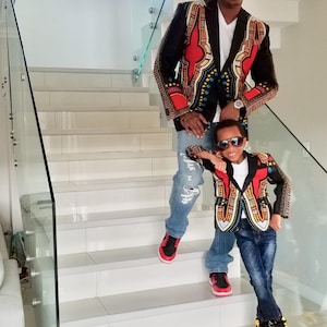 African clothing, Ankara Father and Son Blazer, African Jacket, men Blazer/Jacket, African Men Suit/Blazer, African fashion,  Men&#39;s Jacket