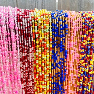 Waist beads tie on African Waist beads black owned Waist beads with crystals Waist beads for weight loss waistbeads 45”-50” FAST Delivery