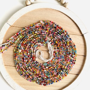Multi-colored Waist Beads, Waist Beads tie-on for women, Waist Beads Black Owned, African WaistBead, Waist beads for Weight Loss
