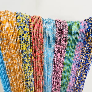 Threaded TIE On Waist Beads, Waist Beads, Waist Beads for weight loss, Africa Waist Beads, Length 45”-50” . FAST Delivery
