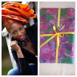 Multicolor African Print Gele Headwrap - GEL8 0526 African Head Wrap for Women/ankara Head Wrap/african Turban  main image 3