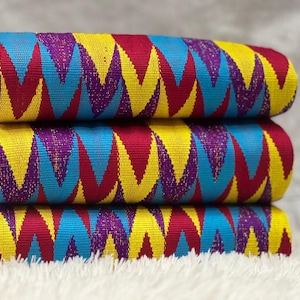 Authentic Kente 6 yards Genuine Ghana handwoven Kente fabric and Kente Cloth African fabric African Bonwire Ghana Kente Traditional