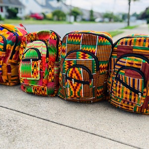 African Kente Pattern Print Backpack main image 0