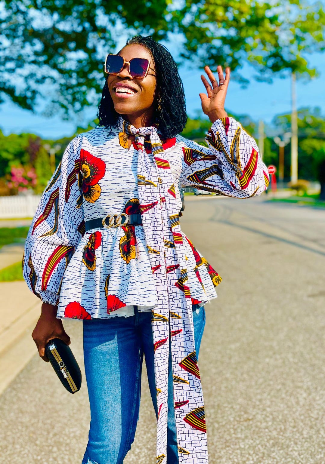 African Peplum Top; Christmas Sale, Ankara Spring Blazer; African