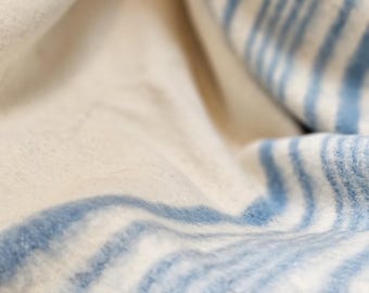 Vintage Early's Witney Wool Blanket – Cream With Tan Stripes