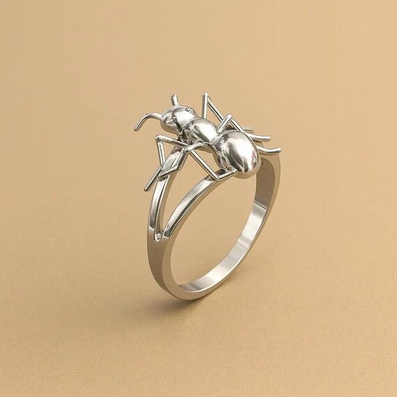Sterling Silver Ant Ring, Nature Inspired Insect Jewelry